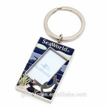 Promotion gift metal photo frame key ring cheap metal keychain