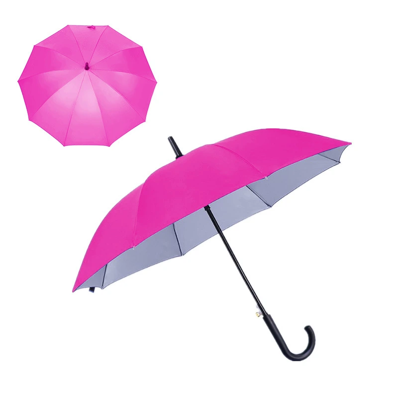 Cheap Promotion Straight Umbrella Automatic Silver Coating Umbrella