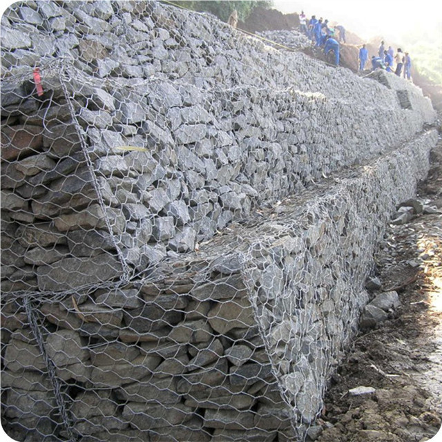 OEM Galvanized Hexagonal Wire Mesh Cage Fence Large Rock Gabion Basket Retaining Wall