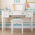 Makeup Wooden Cosmetics Dressing Table With Mirror
