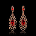 Gold Plated Rhinestone Earrings Tear Drop-shaped Earrings