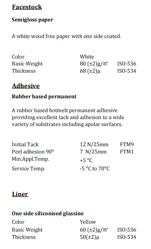 Hf18b1027 Hotmelt Glue Semi Gloss Paper