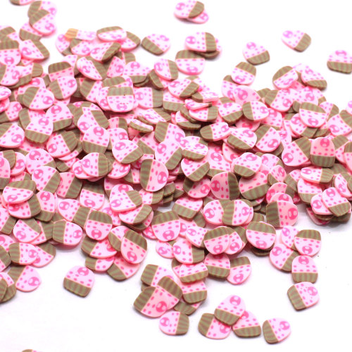 5 * 7mm rose dessin animé tasse gâteau argile tranche simulé nourriture arrose bricolage accessoires