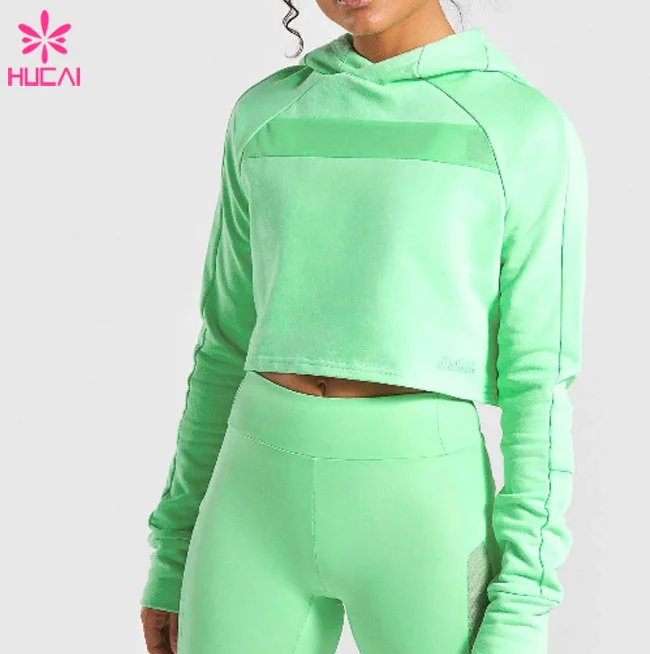 Stretchy Mesh Yoga Hoodies Suits