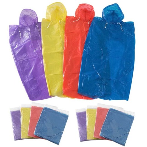 Poncho de lluvia de plástico impermeable de emergencia desechable personalizado