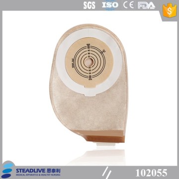 Tape around baseplate One piece drainable ostomy care bag