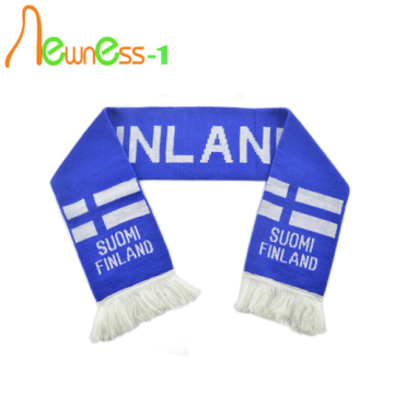 Jacquard Weave Soccer Team Knitted Scarf With Customized logo