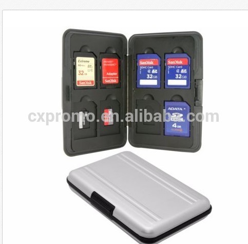 Waterproof Aluminum Memory Card Storage Carrying Case Holder Wallet For Micro SD/SD/SDHC