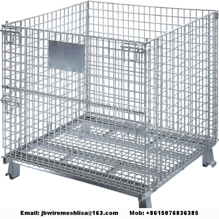 Galvanized Wire Mesh Folding Storage Cage