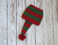 Topi Krismas bagi bayi kapas crochet topi hijau merah