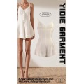 Leinenmischtaste Flared Spaghetti Strap Short Playsuit