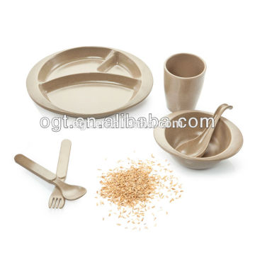 Rice husk fiber biodegradable kids wholesale party tableware