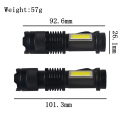 클립이있는 충전식 미니 포켓 토치 손전등 USB