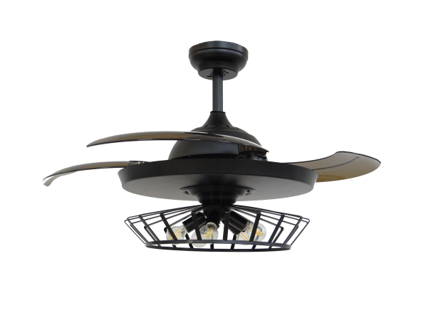 Black Classic Ceiling Fan with 5 Bulbs