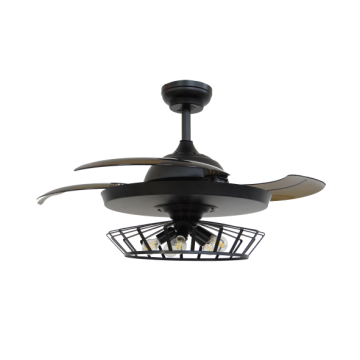 Black Classic Ceiling Fan with 5 Bulbs