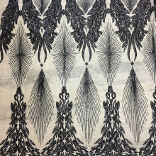 High quality african black sequins Voile Polyester 130CM