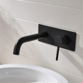 Matte black wall mounted hot and cold faucet