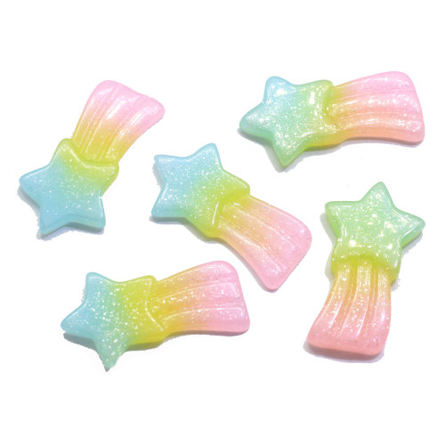 Fashional  Color Shooting Star Shaped Flatback Resin Cabochon DIY Craft Decoration tlephone Shoes Accessories