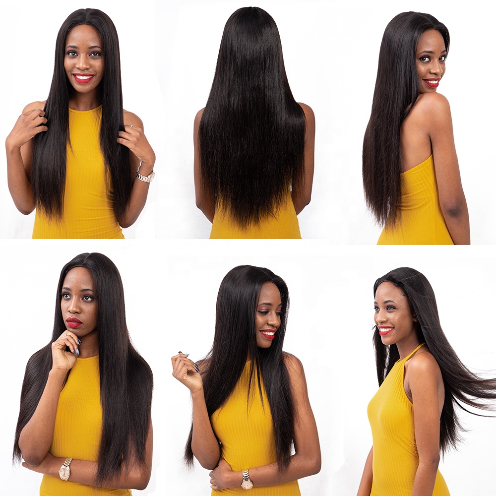 Factory Price Grade 10A Brazilian Virgin 360 Lace Frontal Straight Hair Closure Human Hair Wigs For Black Women