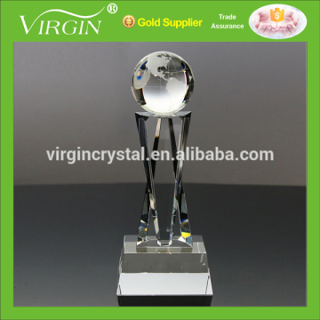 World globe crystal awards Trophy gift For presented to company employee
