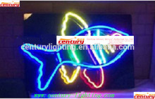 colorful tropical fish neon sign