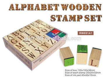 Letter Wood stamp set Alphabet Wood stamp set