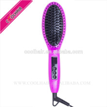 Auto Lock and Auto Shut-off Protection Electri Hair Straightener Brush in Purple