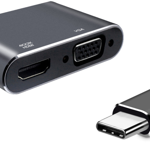 Snabbhastighets USB3.0 Expander Type-C till HDMI / VGA USB-hub