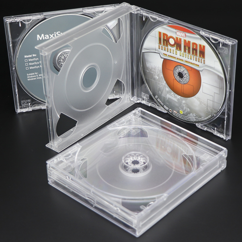 PS New Standard Clear 2 Disc CD Case Jewel Box Hold CD+DVD 2CD