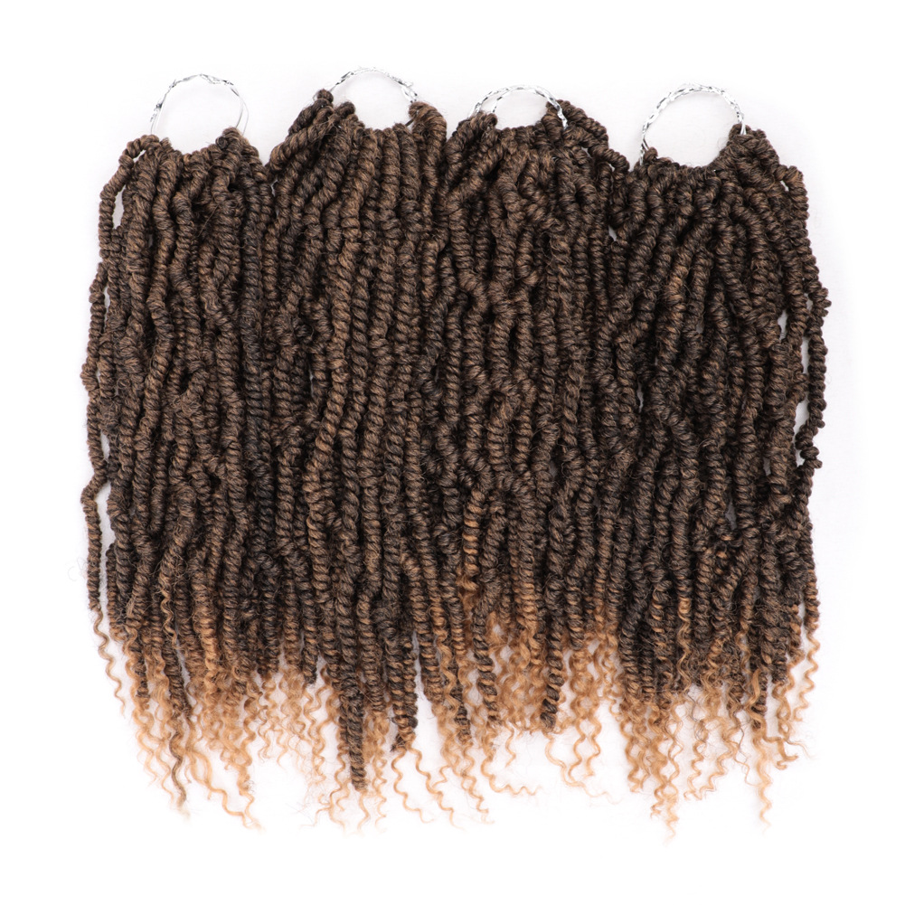 Wholesale Bomb Twist Crochet Hair Extensions Bomb Passion Curly Twist Braid Hair Solid And Ombre Color Synthetic Fiber 12 Inch