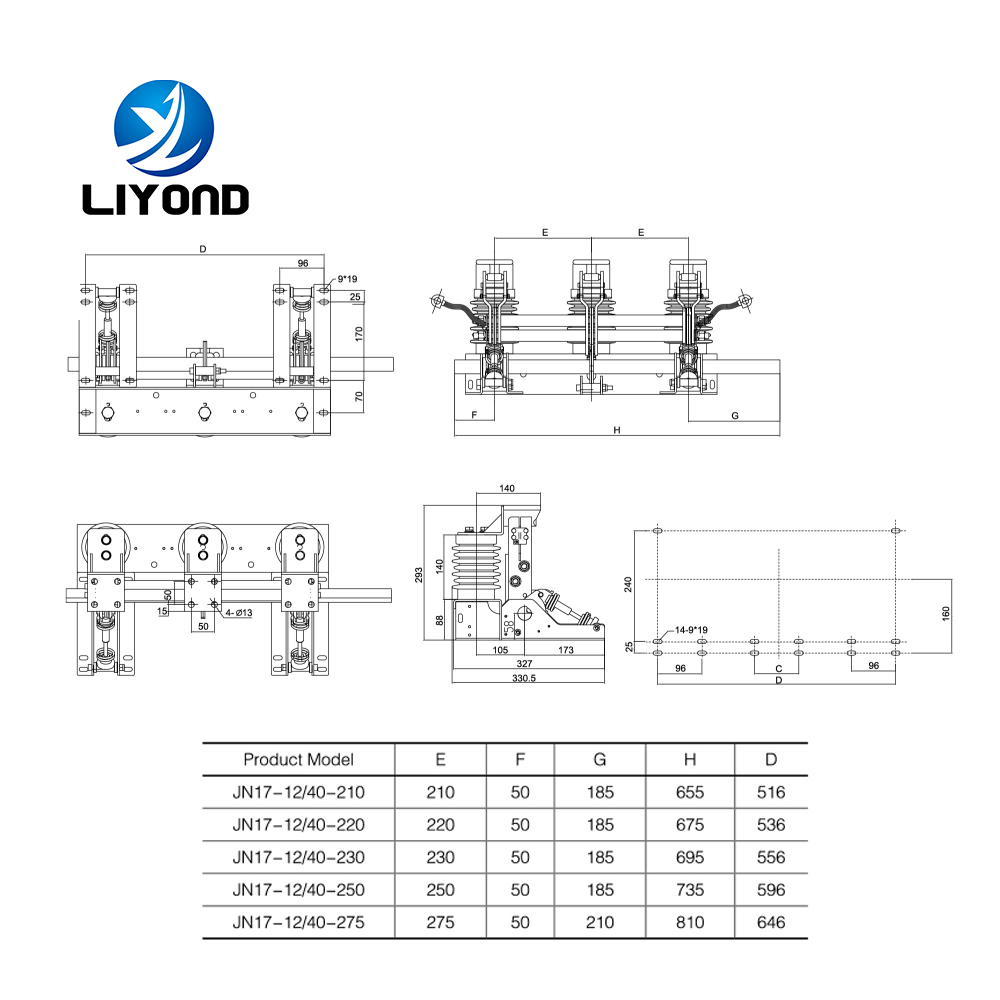 JN17-12/40 indoor AC high woltage  good quality earthing switch LYE103