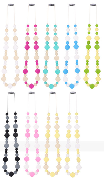 Soft Baby Chewable Necklace Silicone Teething Necklace fashion necklace