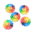 Cute Sunflower Resin Beads Artificial Flower Flatback Cabochon for Home Decor DIY Ornament Accessories