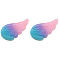 Glitter Kleurrijke Angel Wing Resin Cabochon Plaksteen Decoratie Kralen Voor Oorbel Ketting Ornament Sieraden