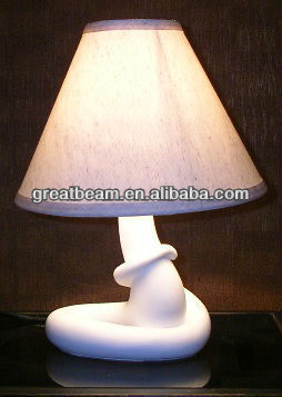 Modern Fancy Unique Plaster Table Lamp with Fabric Shade F2029