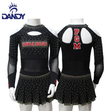 Dandy personnalisée pas cher Black and Red College Youth Girls Girls Cheerleading Uniforms Tenues