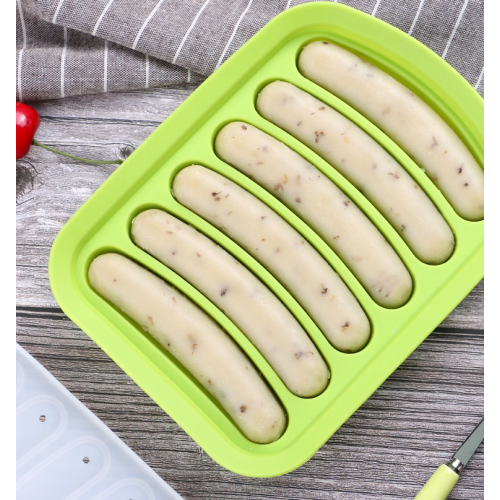 Custom 6-holte handgemaakte hotdogs siliconen worst mal