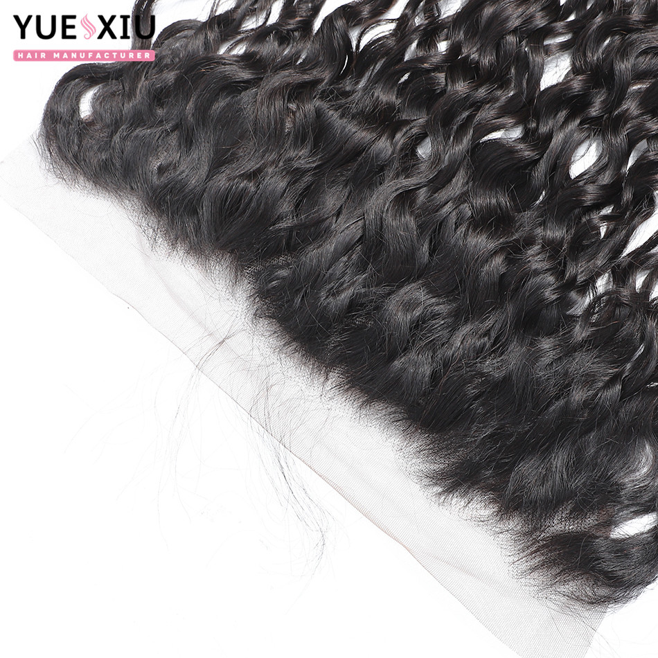 Top Quality Transparent Brazilian Virgin Remy Human Hair water Wave 13X4 Ear To Ear Full Lace Frontal Closure