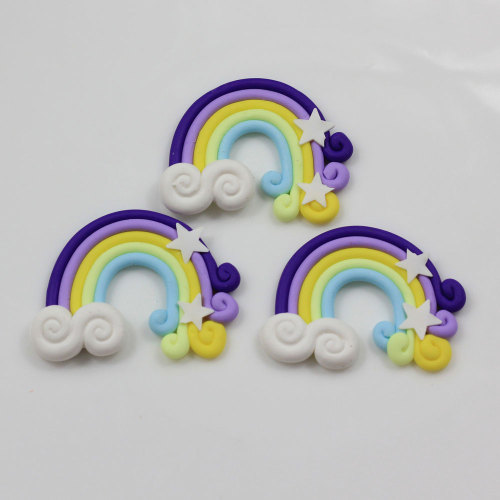 Multi Color Kawaii Polymer Clay Neue Regenbogen Cabochons für Kinder Craft Ankunft 100PCS 38 * 50mm Künstliche SOLA Craft 100 Stück / Tasche