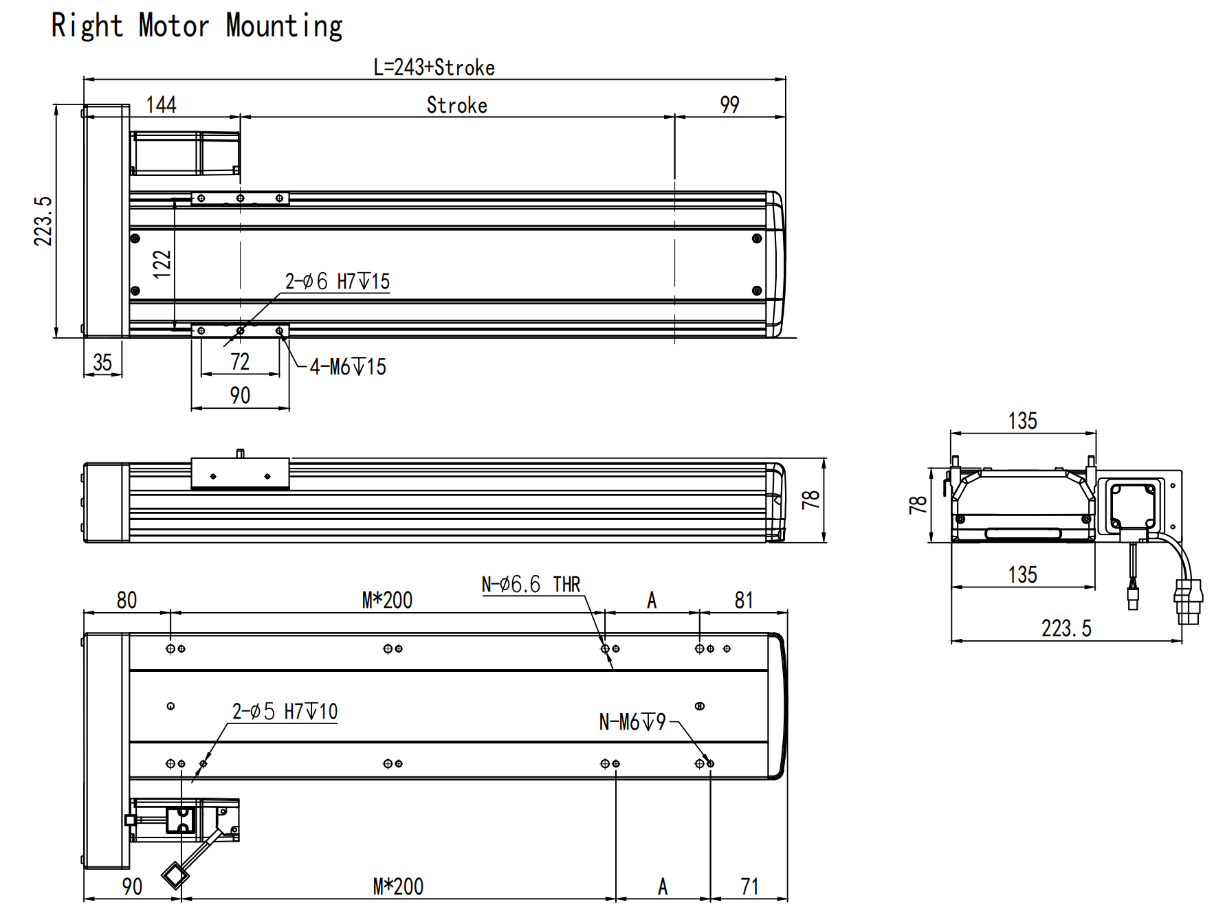150mm precision ball screw linear guides module