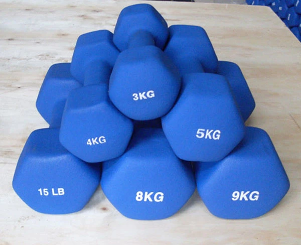 Hex Colorful Vinyl Coating Cast Iron Dumbbells