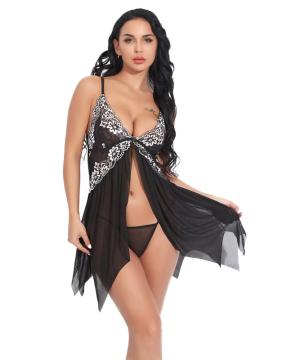 Transparent Lace Babydoll Lingerie Sets