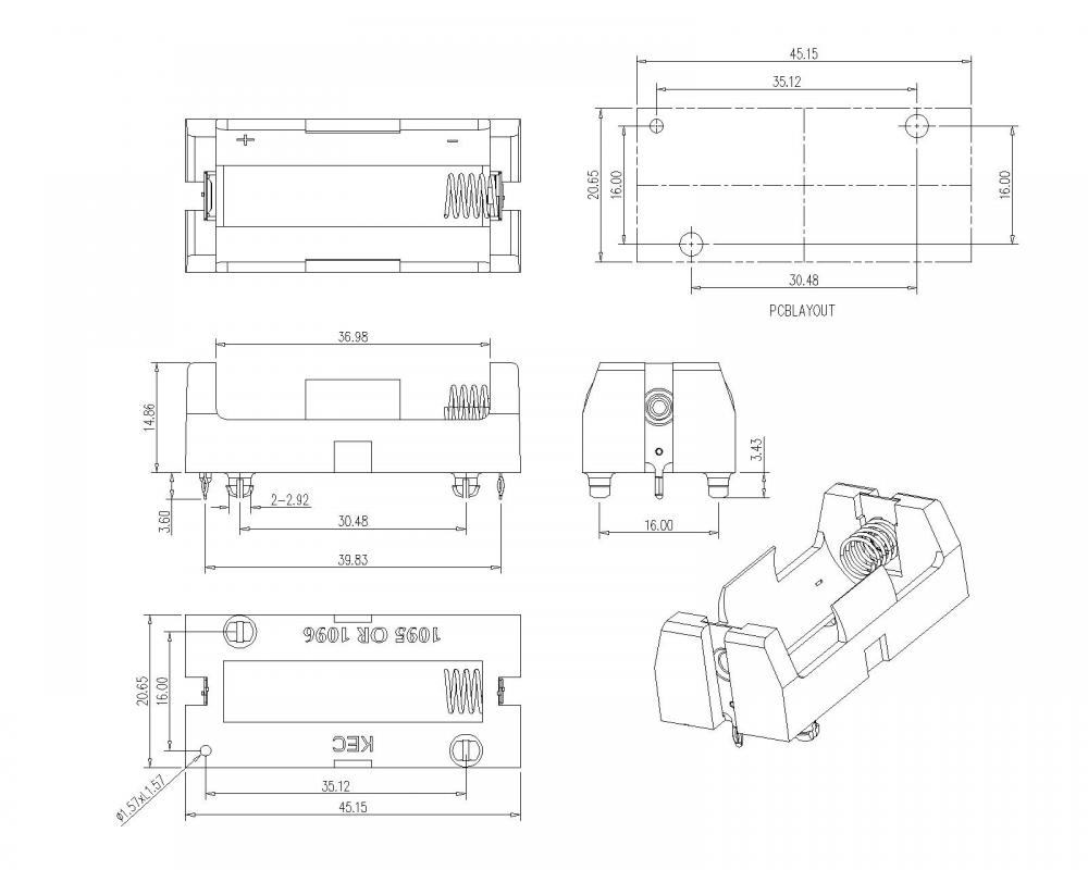 BBC-S-NI-A-111 THM Bộ giữ pin 18350