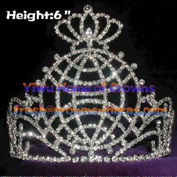 Peace Earth Crystal Rhinestone Crowns
