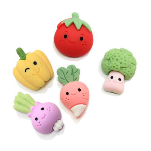 100Pcs Miniature Cartoon Vegetables Resin Flatback Cabochon Kawaii Simulation Food DIY Scrapbooking Jewelry Charms Accessories