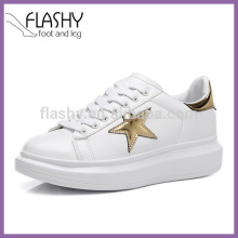 Wholesale women high heel sneakers lady lace up casual shoes