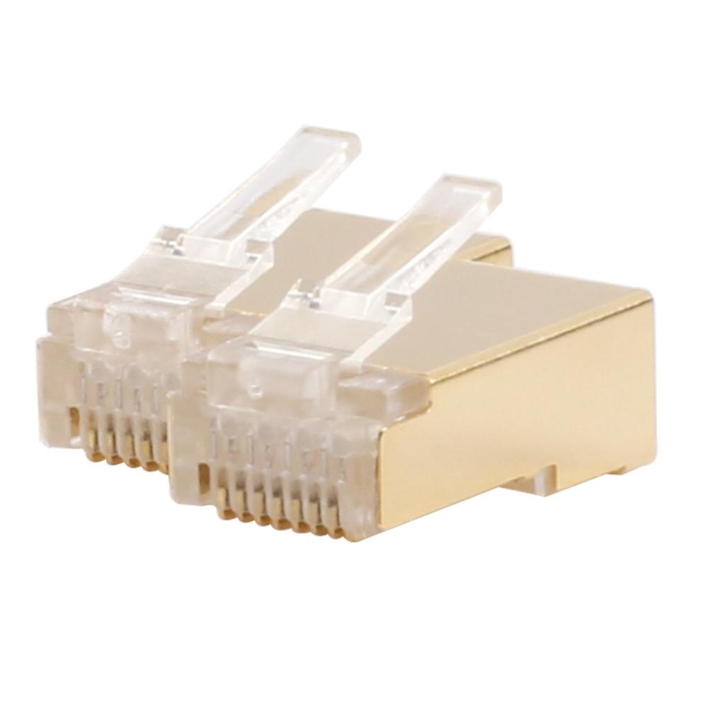 CAT6 CAT7 Экранированный разъем RJ45, золотой, 50U