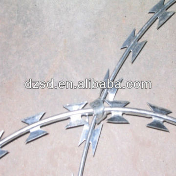 galvanized razor barbed wire fence