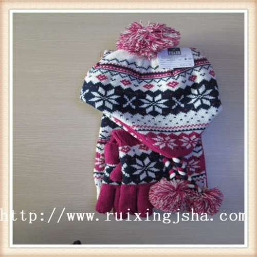 girls knitted snowflake winter set girls knitted snowflake winter set