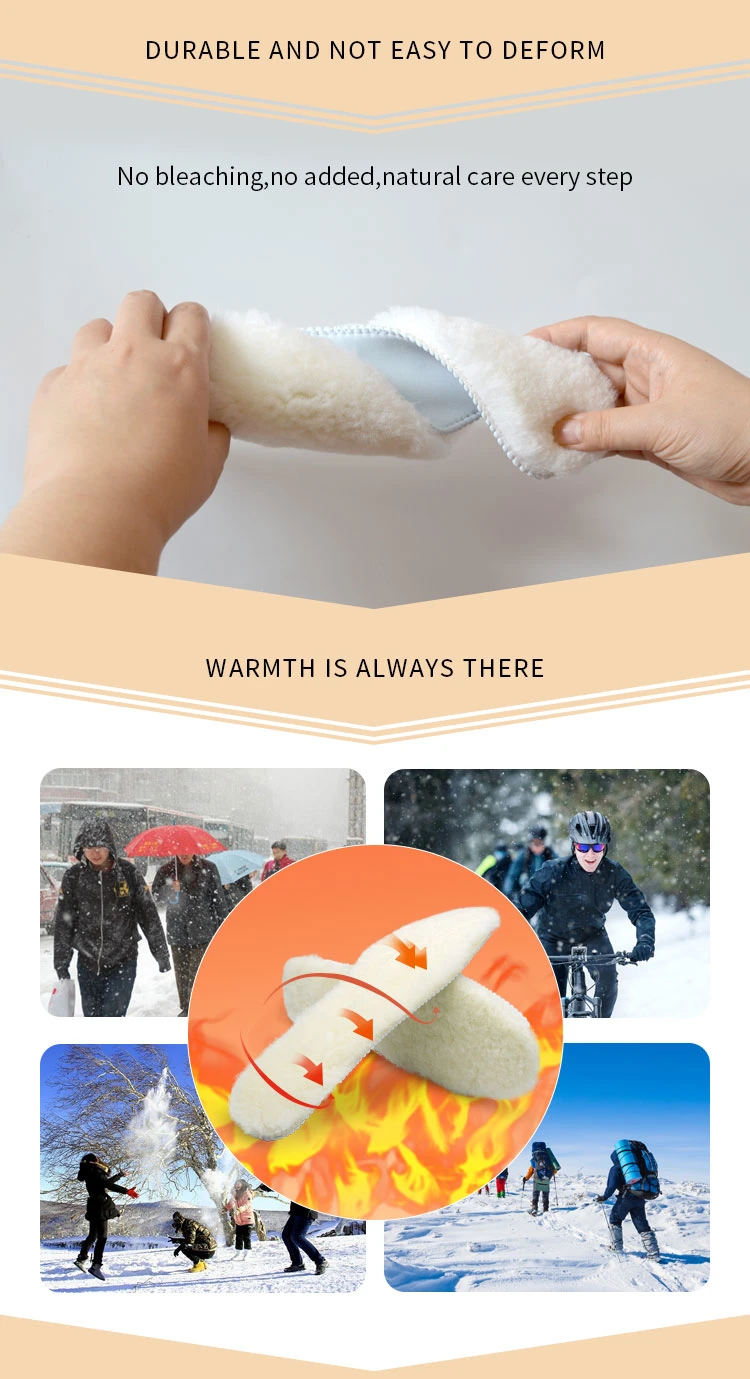 Wholesale Natural Sheepskin Insoles in White Color and Other Colors